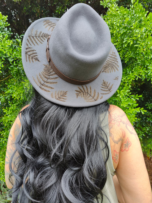 "Fern Gully" - Hand-burned 100% Australian Wool Hat