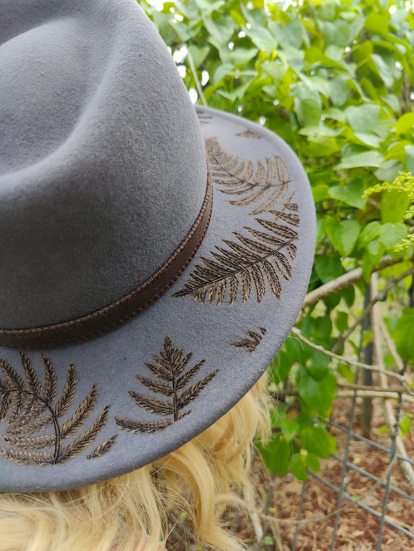 "Fern Gully" - Hand-burned 100% Australian Wool Hat