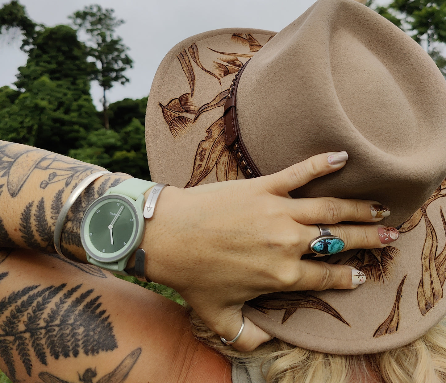 "The Bush Wanderer" - Hand-burned 100% Australian Wool Hat