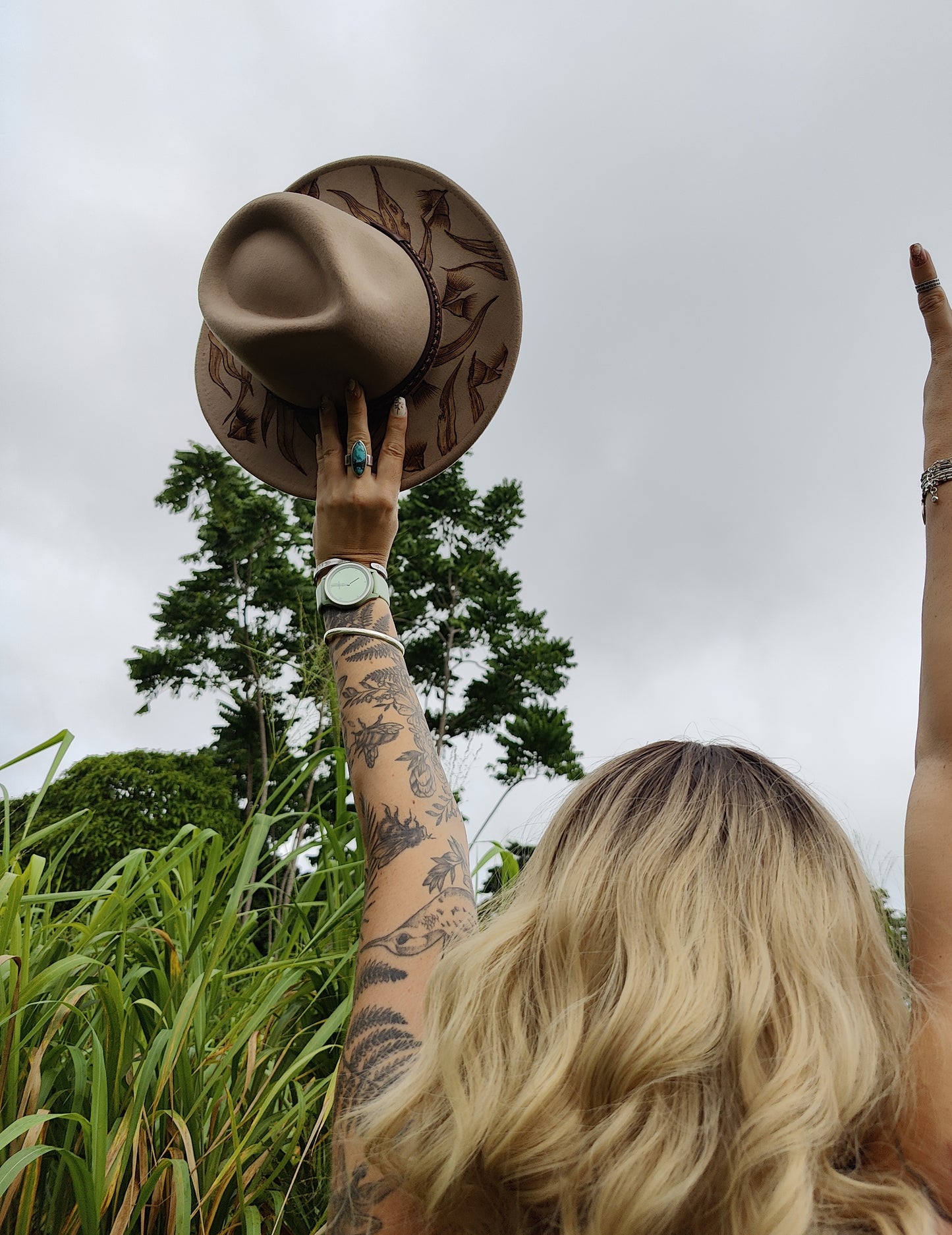 "The Bush Wanderer" - Hand-burned 100% Australian Wool Hat