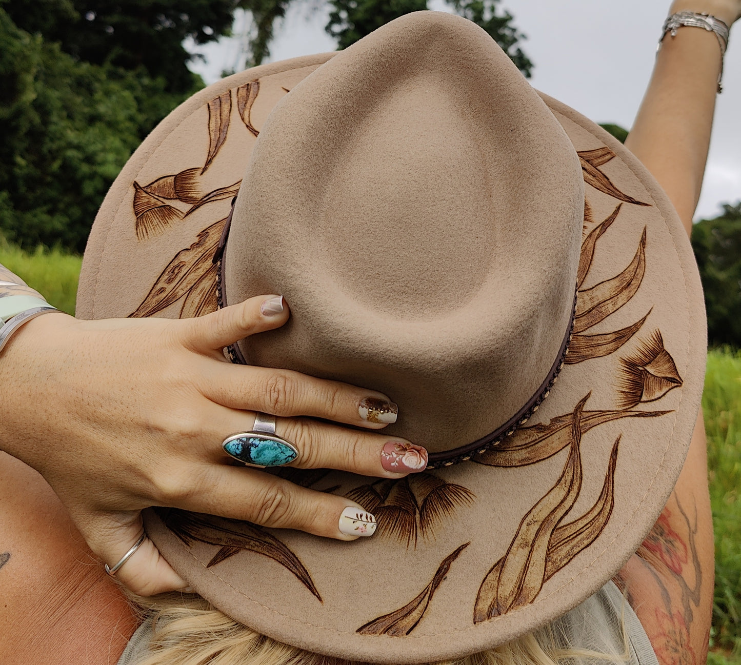 "The Bush Wanderer" - Hand-burned 100% Australian Wool Hat