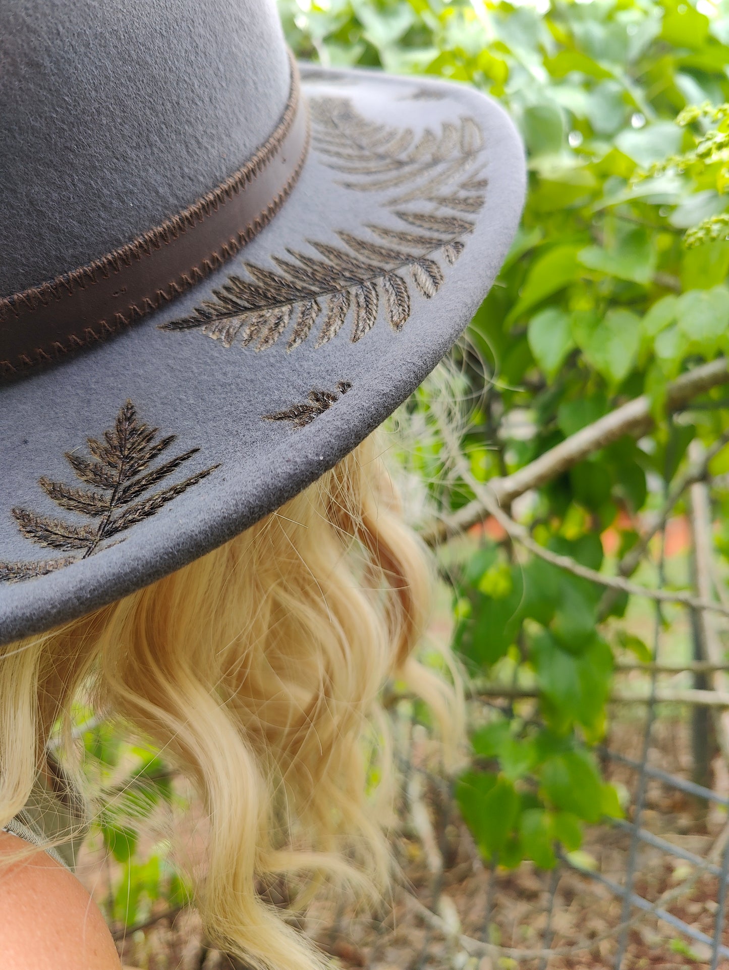 "Fern Gully" - Hand-burned 100% Australian Wool Hat